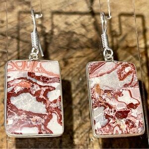 Wave Dolostone Dolomite Earrings 1 7/8”